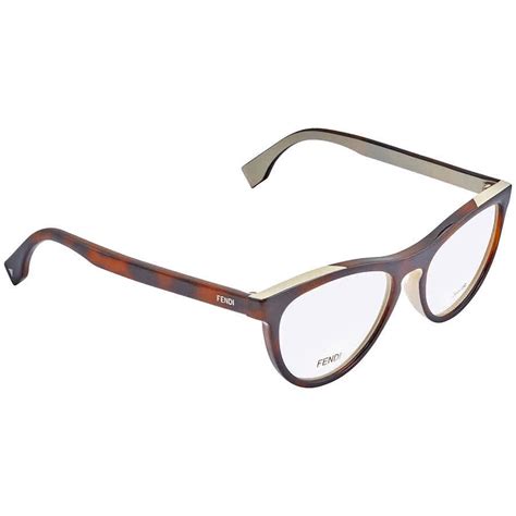 FENDI Ladies Havana Cream Eyeglasses FF0123